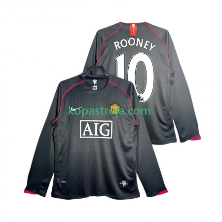 Billiga Fotbollströjor Manchester United Rooney 10 2007 2008 Retro Borta tröja Långärmad